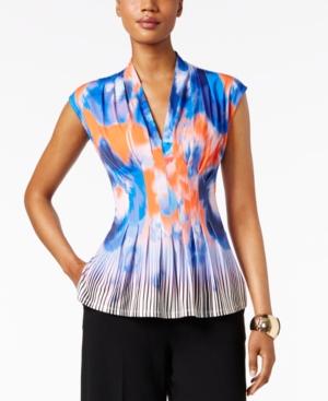 Catherine Catherine Malandrino Rea Printed Peplum Top