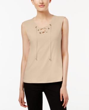 Calvin Klein Sleeveless Lace-up Top
