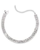Thalia Sodi Silver-tone Rhinestone Choker Necklace, Created For Macy's