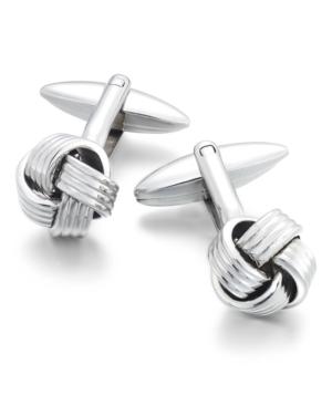Sutton By Rhona Sutton Men's Silver-tone Knot Cuff Links