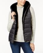 Charter Club Hooded Faux-fur Reversible Vest, Created For Macy's
