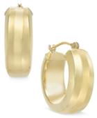Textured Huggy Hoop Earrings In 10k Gold