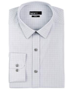 Bar Iii Slim-fit Silver Small Framed Check Dress Shirt