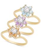 Victoria Townsend Multi-stone Ring Set In Gold Over Sterling Silver