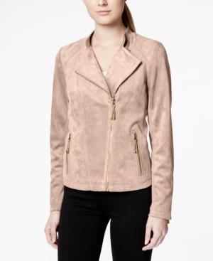 Calvin Klein Soft Faux-suede Asymmetrical Moto Jacket
