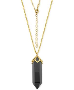 Black Agate Long Pendant Necklace (28-9/10 Ct. T.w.) In Silver-plate Gold Flash