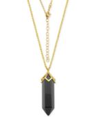 Black Agate Long Pendant Necklace (28-9/10 Ct. T.w.) In Silver-plate Gold Flash