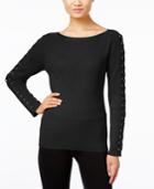 Inc International Concepts Lace-up Sweater, Only At Macy's
