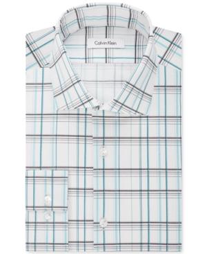 Calvin Klein Men's Fitted Infinite Stretch Wide-check Dress Shirt