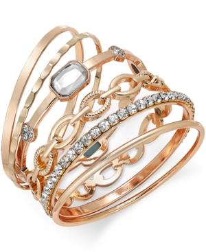 Inc International Concepts Gold-tone Crystal Enhanced Multi-bangle Bracelet, Only At Macy's