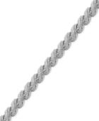 Diamond Accented Twist Bracelet In Silver-plated Bronze