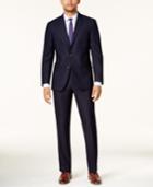 Kenneth Cole Reaction Men's Technicole Navy Shadow Check Slim-fit Suit