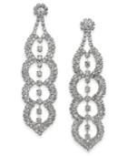 Thalia Sodi Silver-tone Crystal Scalloped Drop Earrings, Created For Macy's