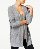 Hippie Rose Juniors' Marled Lace-up Cardigan