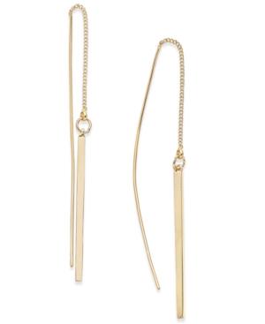 Abs By Allen Schwartz Gold-tone Linear Threader Earrings