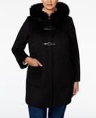 Forecaster Plus Size Fox-fur-trim Hooded Coat