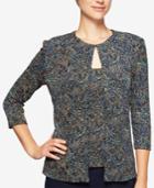 Alex Evenings Glitter Paisley Print Jacket & Shell