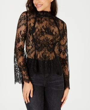 Leyden Sheer Lace Mock-neck Top