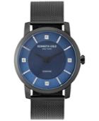 Kenneth Cole New York Men's Diamond-accent Black Stainless Steel Mesh Bracelet Watch 43.5mm Kc15105001