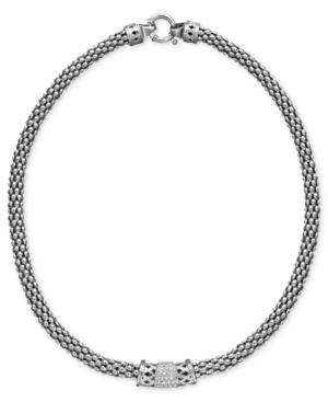 Diamond Necklace, Sterling Silver Diamond Barrel Necklace (1/4 Ct. T.w.)