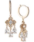 Jenny Packham 4/5 Crystal Hoop & Flower Drop Earrings
