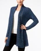 Ny Collection Marled-knit Open-front Cardigan