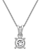 Trumiracle Diamond Bezel Pendant Necklace In 14k White Gold (1/4 Ct. T.w.)