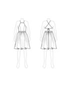 Customize: Switch To Knee Length And Gathered Waist - Fame And Partners Printed Knee-length Halter Dress With Gathered Waist
