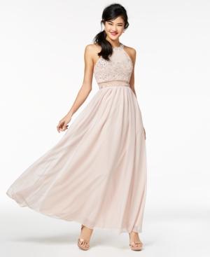 Sequin Hearts Juniors' Crystal-embellished Gown