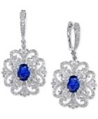 Effy Sapphire (2 Ct. T.w.) And Diamond (4/5 Ct. T.w.) Drop Earrings In 14k White Gold