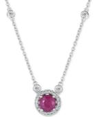 Sapphire (1 Ct. T.w.) And White Topaz (1/2 Ct. T.w.) 18 Pendant Necklace In Sterling Silver (also Available In Tanzanite, Certified Ruby & Emerald)