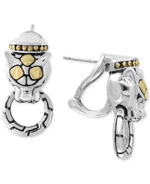 Effy Two-tone Jaguar Door Knocker Earrings In Sterling Silver And 18k Gold