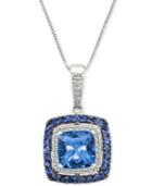 Le Vian Multi-gemstone (2-5/8 Ct. T.w.) & Diamond (1/10 Ct. T.w.) 18 Pendant Necklace In 14k White Gold