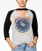 Freeze 24-7 Juniors' Cotton Def Leppard Graphic Choker T-shirt