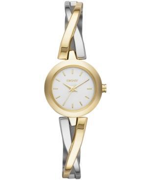 Dkny Women's Crosswalk Two-tone Stainless Steel Half-bangle Bracelet Watch 20mm Ny2171