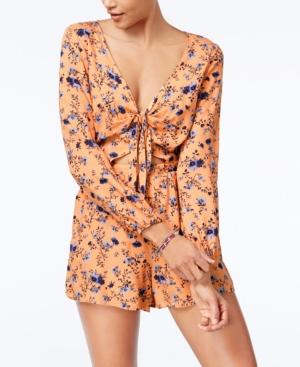 American Rag Printed Tie-front Romper, Only At Macy's