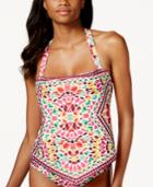 Becca Mosaic-print Asymmetrical Tankini Top Women's Swimsuit