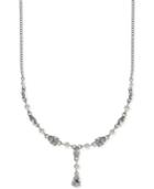 Givenchy Imitation Pearl And Crystal Lariat Necklace
