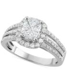 Diamond Pie-cut Engagement Ring (1-1/2 Ct. T.w.) In 14k White Gold