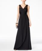 Adrianna Papell Ruched Embellished Gown