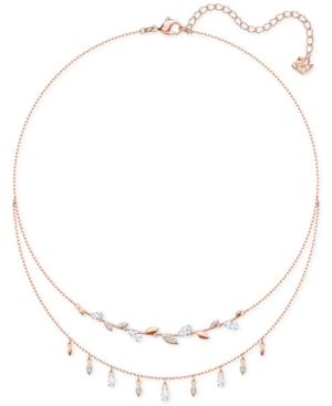 Swarovski Rose Gold-tone Crystal Double-layer Necklace, 13-3/8 + 2 Extender