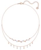 Swarovski Rose Gold-tone Crystal Double-layer Necklace, 13-3/8 + 2 Extender