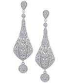 Diamond Fancy Drop Earrings (3/8 Ct. T.w.) In Sterling Silver