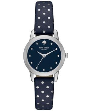 Kate Spade New York Women's Mini Metro Navy & Silver Leather Strap Watch 25mm Ksw1023
