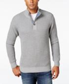 Weatherproof Vintage Men's Big And Tall Mock Turtleneck Button Sweater