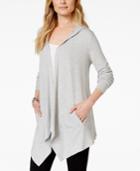 Style & Co. Sport Open-front Hooded Waterfall Cardigan, Only At Macy's