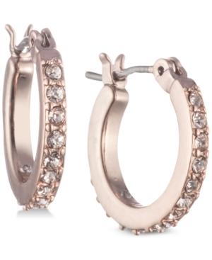 Marchesa Rose Gold-tone Cubic Zirconia Hoop Earrings