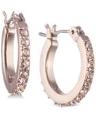 Marchesa Rose Gold-tone Cubic Zirconia Hoop Earrings