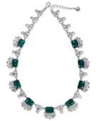 Charter Club Silver-tone Crystal & Stone Collar Necklace, 18 + 2 Extender, Created For Macy's