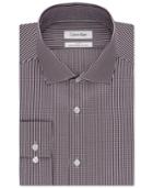 Calvin Klein Steel Slim-fit Non-iron Performance Claret Check Dress Shirt